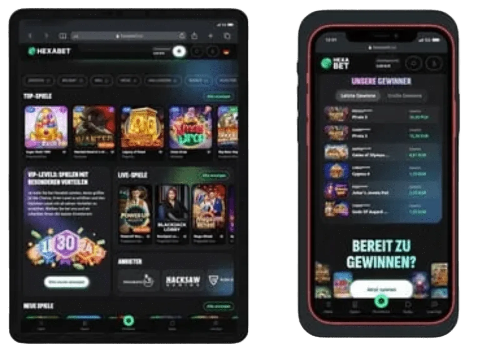HexaBet Casino App-Screenshot